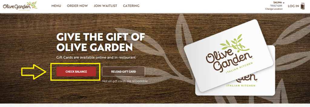 Check Online Olive Garden Gift Card Balance Check