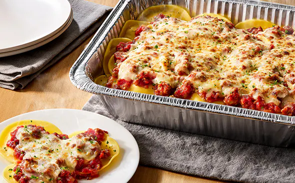 Cheese Ravioli with Marinara or Meat Sauce (Serves 4 - 6) 