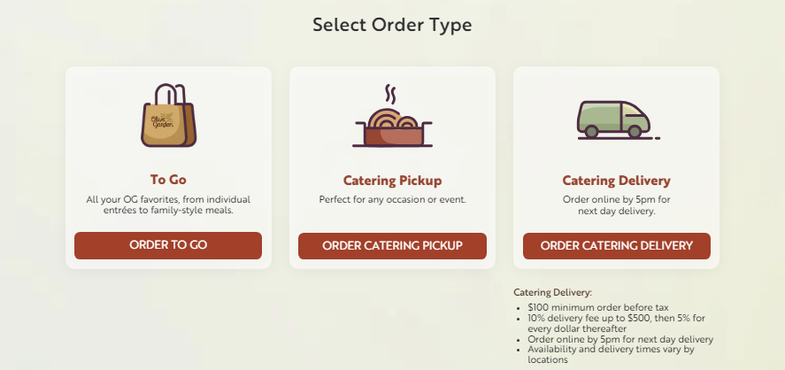 Order Olive Garden Family Meals